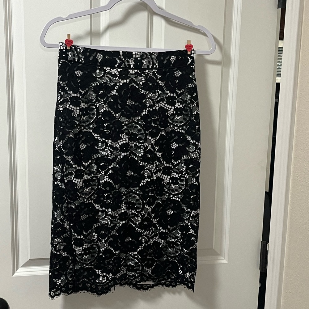 DKNY Black Lace Pencil Skirt